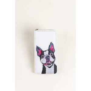 Kép 1/4 - R&amp;J Fehér Fekete Boston Terrier Mintás Nagy Méretű Női Pénztárca