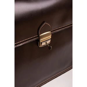Kép 5/8 - Max Moda Elegáns Férfi Kávébarna Színű Valódi Bőr Aktatáska