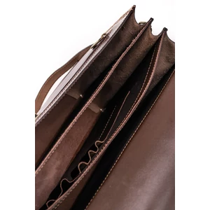 Kép 7/8 - Max Moda Elegáns Férfi Kávébarna Színű Valódi Bőr Aktatáska