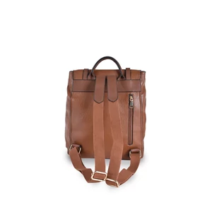 Kép 3/5 - Barna Elegáns Patentos Divat Hátizsák