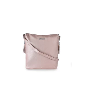 Kép 1/7 - Monica&amp;Co Rosegold Színű Női Rostbőr Oldaltáska Bojt Díszítéssel