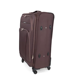 Kép 2/7 - Besty Nagyméretű Kávé Színű Puha Falú Bőrönd Szett