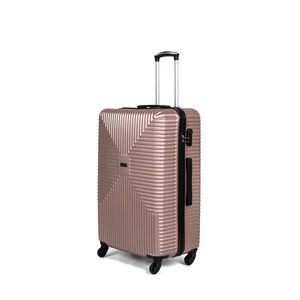 Kép 2/6 - Nagy Méretű Rosegold Négy Kerekű Kemény Falú Bőrönd
