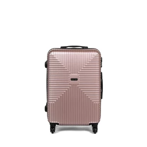 Kép 1/6 - Közepes Méretű Rosegold Négy Kerekű Kemény Falú Bőrönd