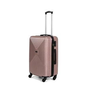 Kép 2/6 - Közepes Méretű Rosegold Négy Kerekű Kemény Falú Bőrönd