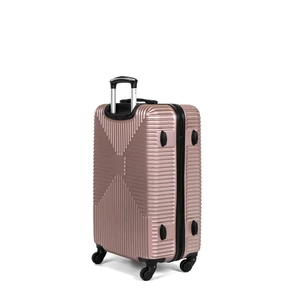 Kép 3/6 - Közepes Méretű Rosegold Négy Kerekű Kemény Falú Bőrönd