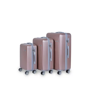 Kép 1/7 - Jony Rosegold Négy Kerekű Kemény Bőrönd Szett