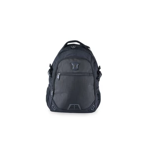 Kép 1/5 - Fekete Nagyméretű Cipzáros Hátizsák Laptoptartó Rekesszel