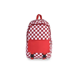 Kép 1/4 - Piros-Fehér Kockás Unisex Hátizsák