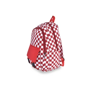 Kép 2/4 - Piros-Fehér Kockás Unisex Hátizsák