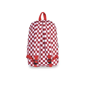 Kép 3/4 - Piros-Fehér Kockás Unisex Hátizsák