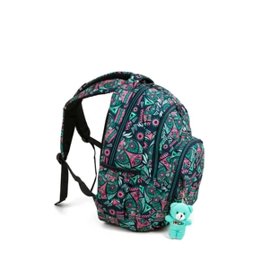 Kép 2/5 - CoolPack Azték Mintás Iskolatáska Plüssmaci Kulcstartóval