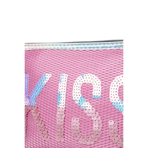 Kép 4/5 - Rózsaszín Cipzáras Neszeszer Kiss Felirattal