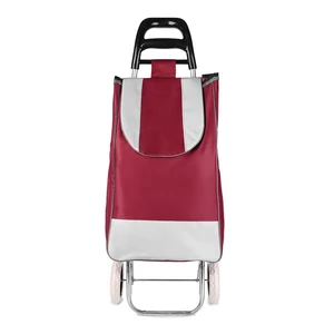 Kép 2/5 - Bordó Kétkerekű Extra Könnyű Bevásárlókocsi