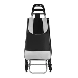 Kép 2/5 - Fekete Lépcsőjáró Extra Könnyű Bevásárlókocsi