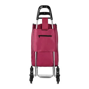 Kép 3/5 - Bordó Lépcsőjáró Extra Könnyű Bevásárlókocsi