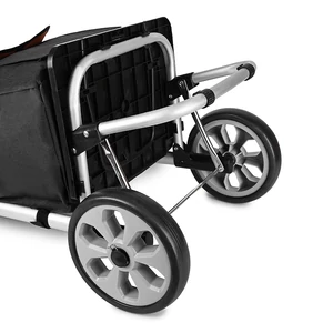 Kép 6/6 - Fekete Kétkerekű Összecsukható Bevásárlókocsi