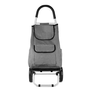 Kép 2/6 - Szürke Kétkerekű Összecsukható Bevásárlókocsi