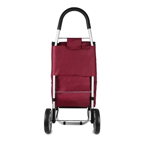 Kép 3/6 - Bordó Kétkerekű Összecsukható Bevásárlókocsi