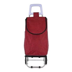 Kép 2/6 - Bordó Alumínium Vázas Bevásárlókocsi