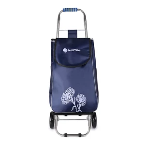 Kép 2/5 - Sötétkék Alumínium Két Kerekű Bevásárlókocsi