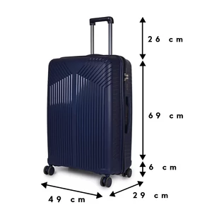 Kép 4/7 - Jolank Sötétkék Nagy Méretű Bőrönd