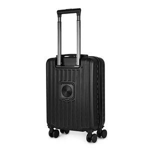 Kép 2/11 - Fekete Kis Méretű Bőrönd Laptop és Pohártartóval