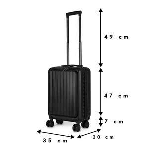 Kép 4/11 - Fekete Kis Méretű Bőrönd Laptop és Pohártartóval