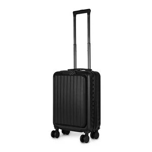 Kép 1/11 - Fekete Kis Méretű Bőrönd Laptop és Pohártartóval