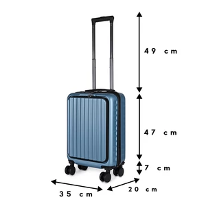 Kép 4/11 - Kék Kis Méretű Bőrönd Laptop és Pohártartóval