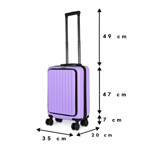 Kép 4/11 - Lila Kis Méretű Bőrönd Laptop és Pohártartóval