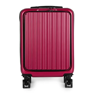 Kép 3/11 - Bordó Kis Méretű Bőrönd Laptop és Pohártartóval