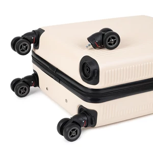 Kép 4/6 - XTD Ezüst Kis Méretű Kivehető Kerekű Bőrönd