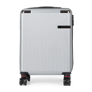 Kép 2/6 - XTD Ezüst Kis Méretű Kivehető Kerekű Bőrönd