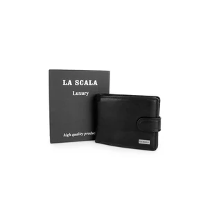 Kép 4/6 - La Scala Luxury Fekete Valódi Bőr Pénztárca