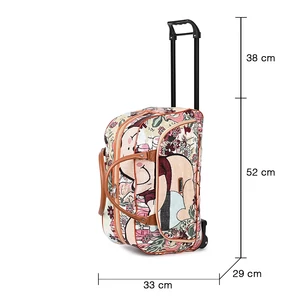 Kép 3/5 - Színes Virág Mintás Gurulós Utazótáska