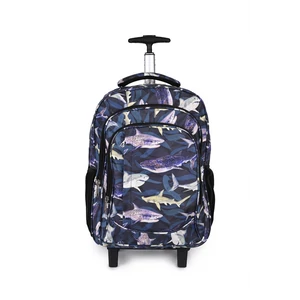 Kép 1/11 - Lumi Kék Cápa Mintás Gurulós Hátizsák