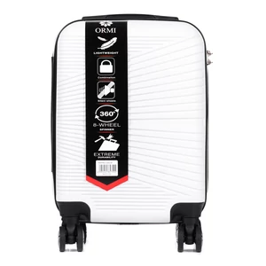 Kép 3/6 - Fehér Kis Méretű Extra Csendes Négykerekű Bőrönd