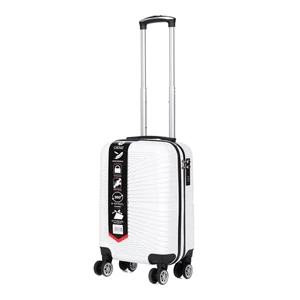 Kép 1/6 - Fehér Kis Méretű Extra Csendes Négykerekű Bőrönd