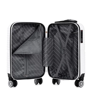 Kép 5/6 - Fehér Kis Méretű Extra Csendes Négykerekű Bőrönd