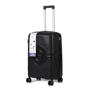 Kép 1/5 - Baoluo Fekete Extra Könnyű Közepes Méretű Bőrönd