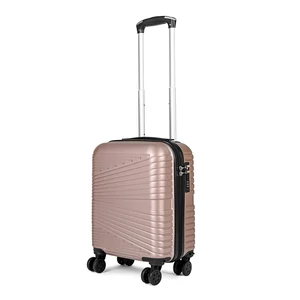 Kép 1/6 - Rózsaarany Színű Wizzair Méretű Négykerekű Csendes Kabinbőrönd (40x30x20)