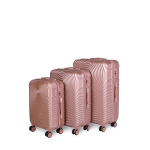 Kép 1/7 - LDV Rosegold Keményfalú Három Darabos Bőrönd Szett