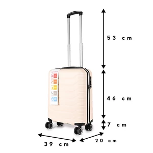 Kép 4/7 - Ormi Bézs ABS Könnyű Kis Méretű Bőrönd