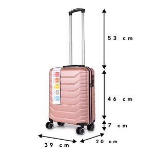 Kép 4/7 - Ormi Rózsaarany Színű ABS Könnyű Kis Méretű Bőrönd