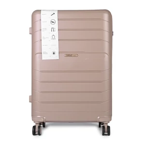 Kép 3/7 - Ormi Agyag Színű Nagy Méretű Négykerekű Csendes Könnyű Bőrönd