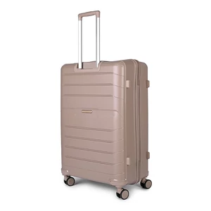 Kép 2/7 - Ormi Agyag Színű Nagy Méretű Négykerekű Csendes Könnyű Bőrönd