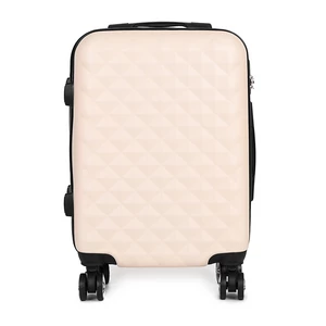 Kép 4/11 - Bézs Kis Méretű Négykerekű Csendes Bőrönd Utazótáskával