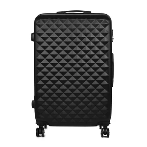 Kép 4/11 - Fekete Kis Méretű Négykerekű Csendes Bőrönd Utazótáskával