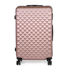 Kép 3/6 - Rózsaarany Színű Négykerekű Csendes Nagy Méretű Bőrönd